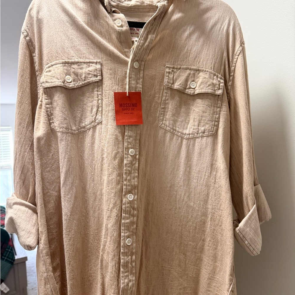Mossimo Supply Co. Tan Casual Button Down Shirt